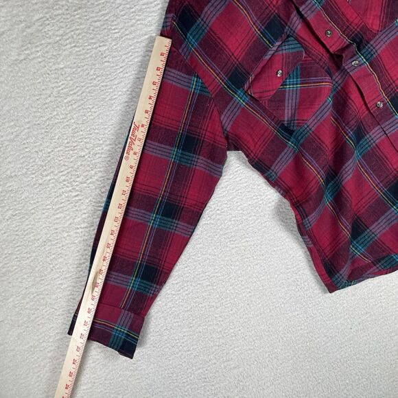 VTG Northwest Territory Shirt Mens Medium Red Plaid Acrylic Flannel Lumberjack - Picture 10 of 14